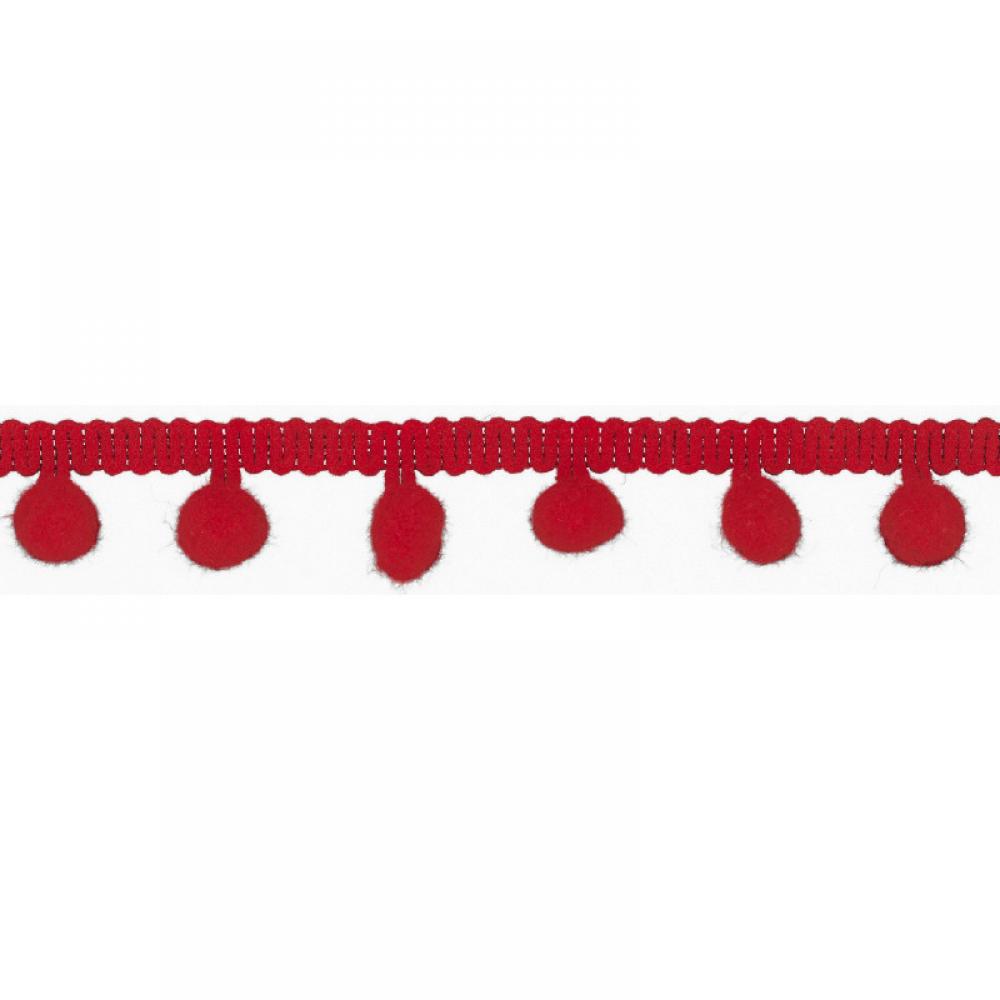 pompom band mit einem abstand von 10mm in rot