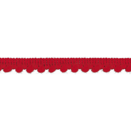 pompom band mit einem abstand von 4mm in rot