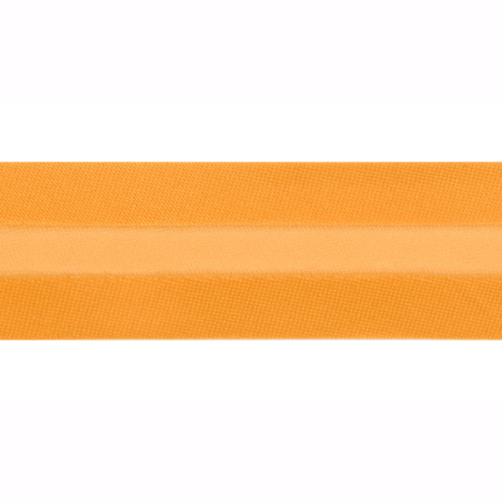 Satinschrägband in neonorange gemustert