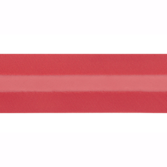 Satinschrägband in rot gemustert