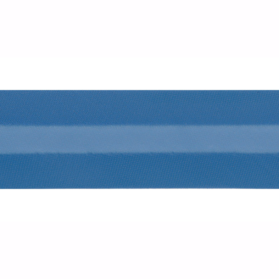 Satinschrägband in royalblau gemustert