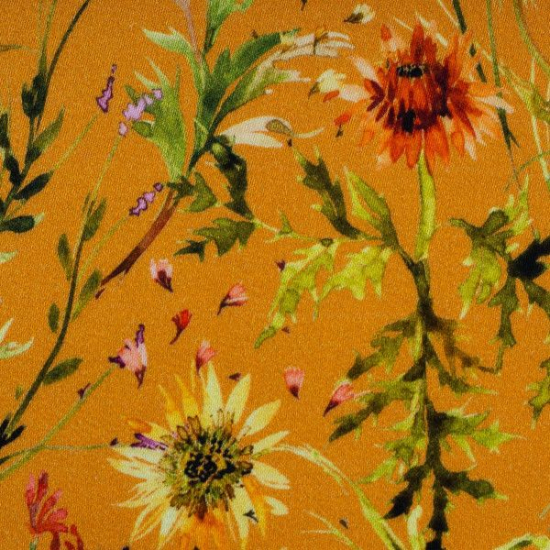 Viskose von swafing in curry gemustert mit blumenmotiven
