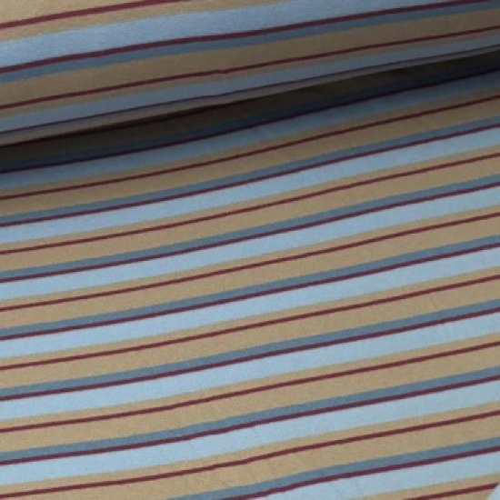 sweat mit streifen in beige, hellblau und dunkelrot