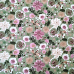 French Terry Peach Touch Oliv-Pink