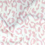 Kuschelweicher Ribjersey aus reiner Baumwolle mit Leoprint in rosa gemustert.