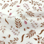 Leicht fallender Baumwollstoff in offwhite mit verschiedenen Blättern gemustert