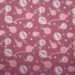 Baumwollpopeline foliert mit Dekokugeln in Rosa