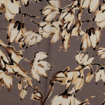 Viskose Satin Blumen in Brauntönen auf Grau