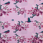 Baumwolljersey von Tante Ema in rosa und mintfarben gemustert edlen Blumenmotiven und Vögelmotiven